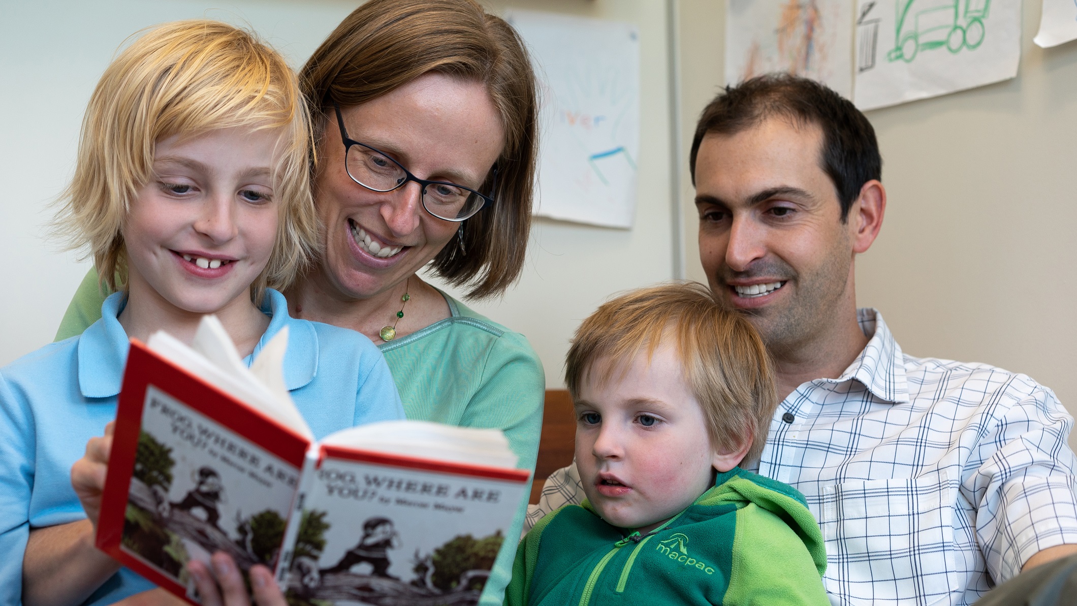 Alec with his family at the ANU Language Lab