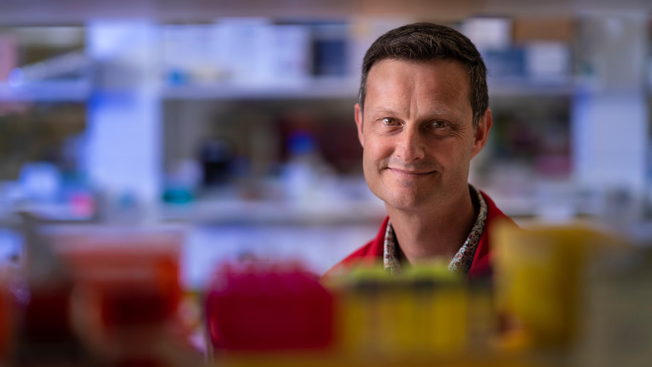 David Tscharke in a medical laboratory