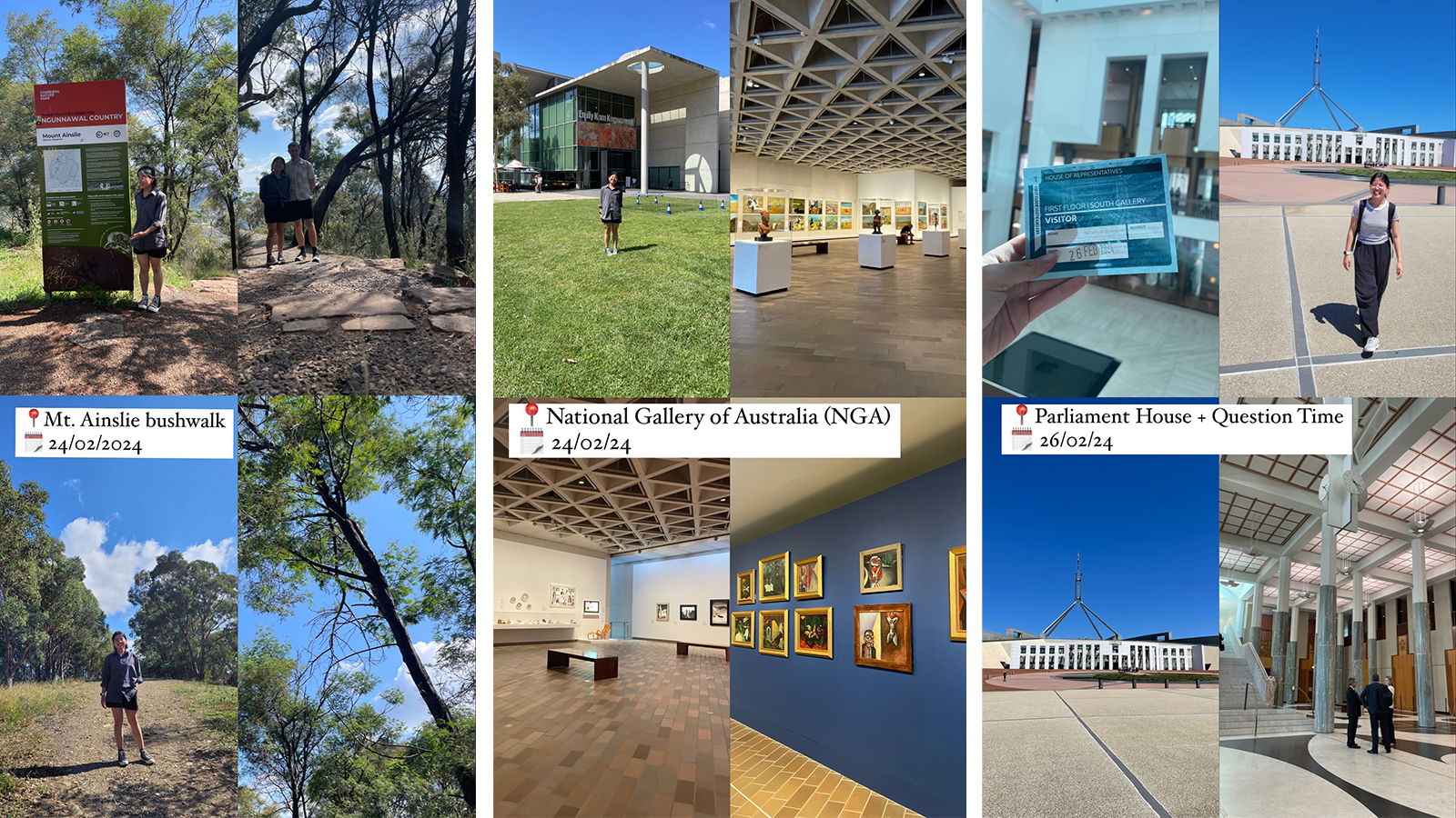 Theresia Klarissa and Tom Harrysson visiting sites around Canberra.