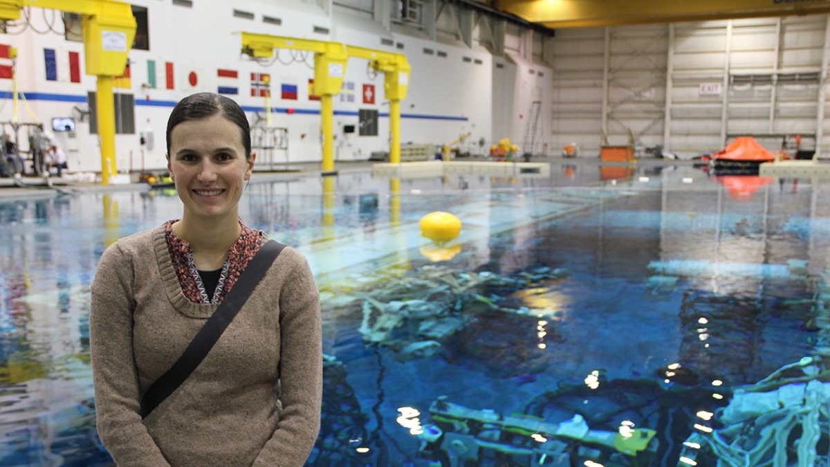 Dr Emma Tucker at the NASA Neutral Buoyancy Laboratory