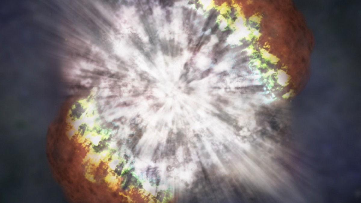 Illustration of a supernova explosion