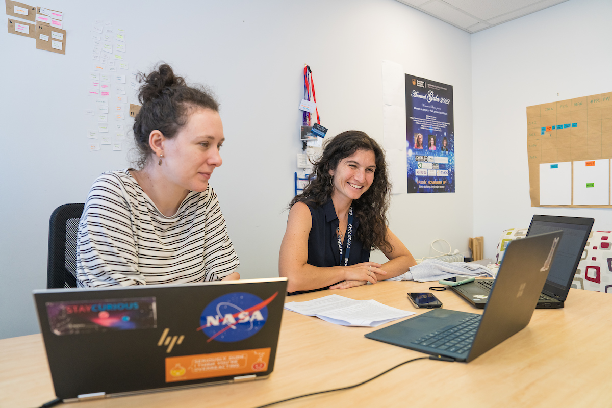 Dr Noemie Bastidon and Dr Julie Tournet. Photo: Nic Vevers Zoom call