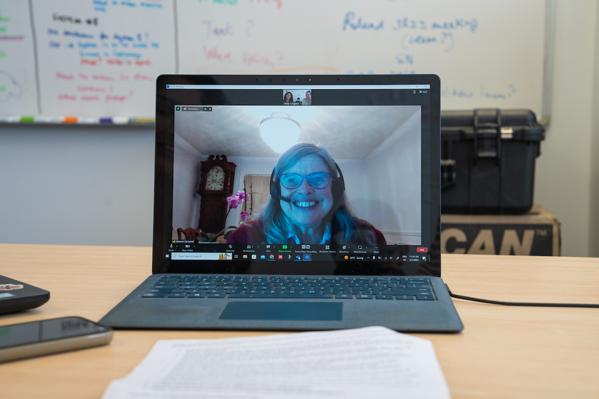 Professor Melanie Campbell. Photo: Nic Vevers/ANU Face on zoom call
