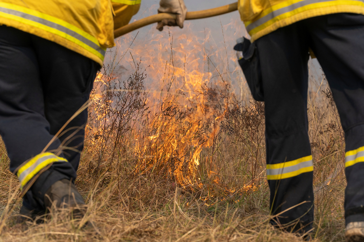 Photo: ANU firefighters controlling fire