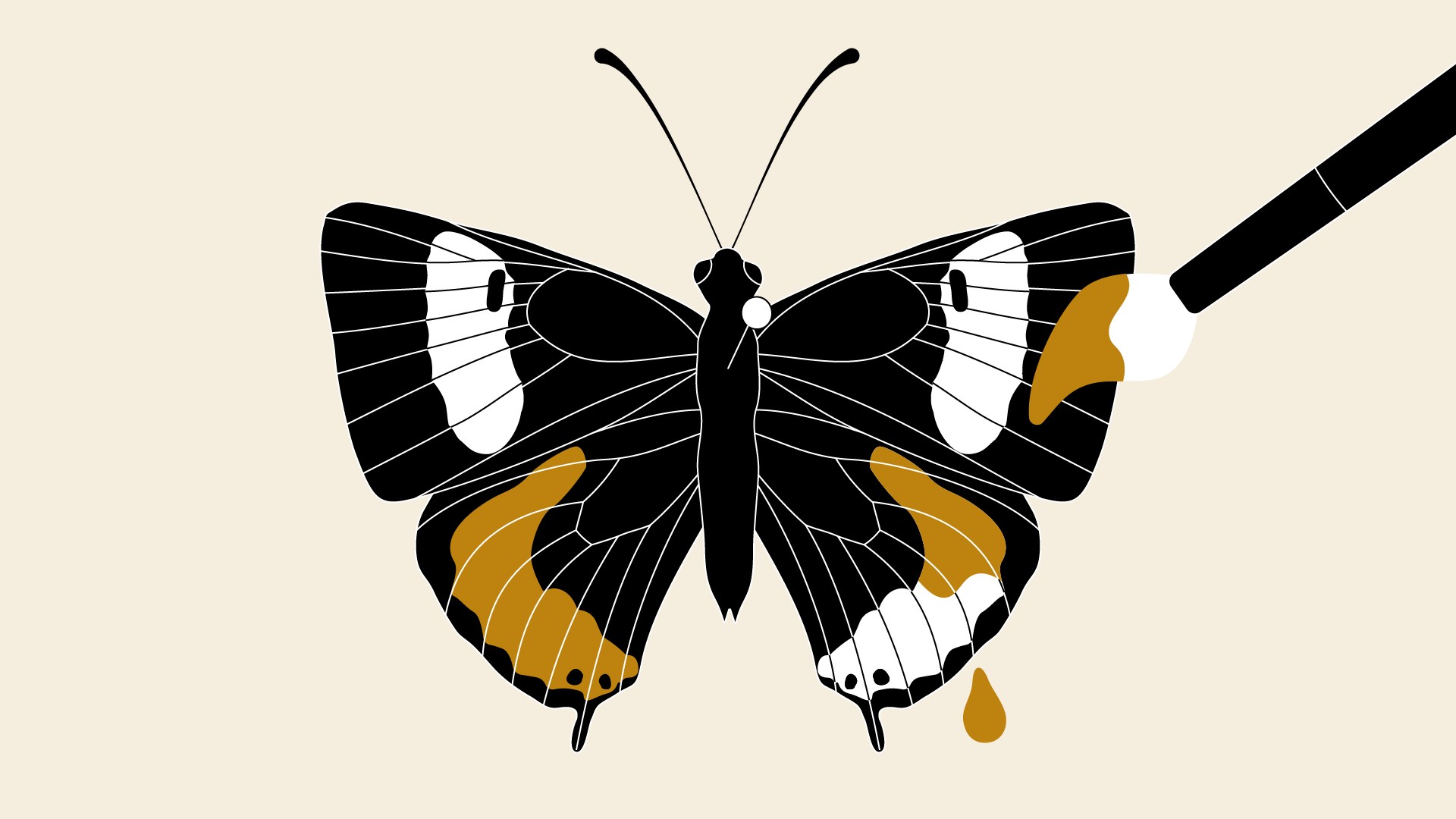 Illustration of a butterfly with a paintbrush