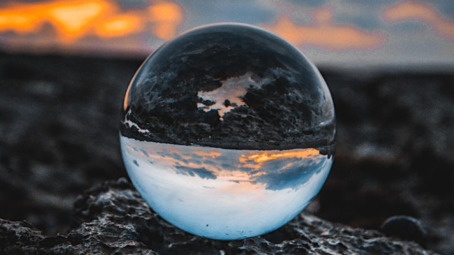 Glass ball on beach