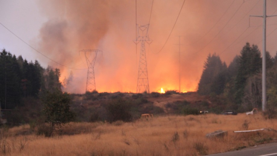 Photo: Tony Droshcer/Flickr Bushfire near powerlines