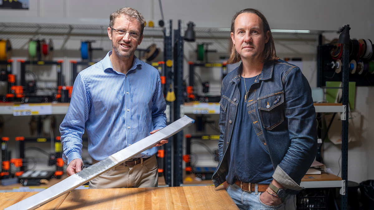 Two researchers in Makerspace