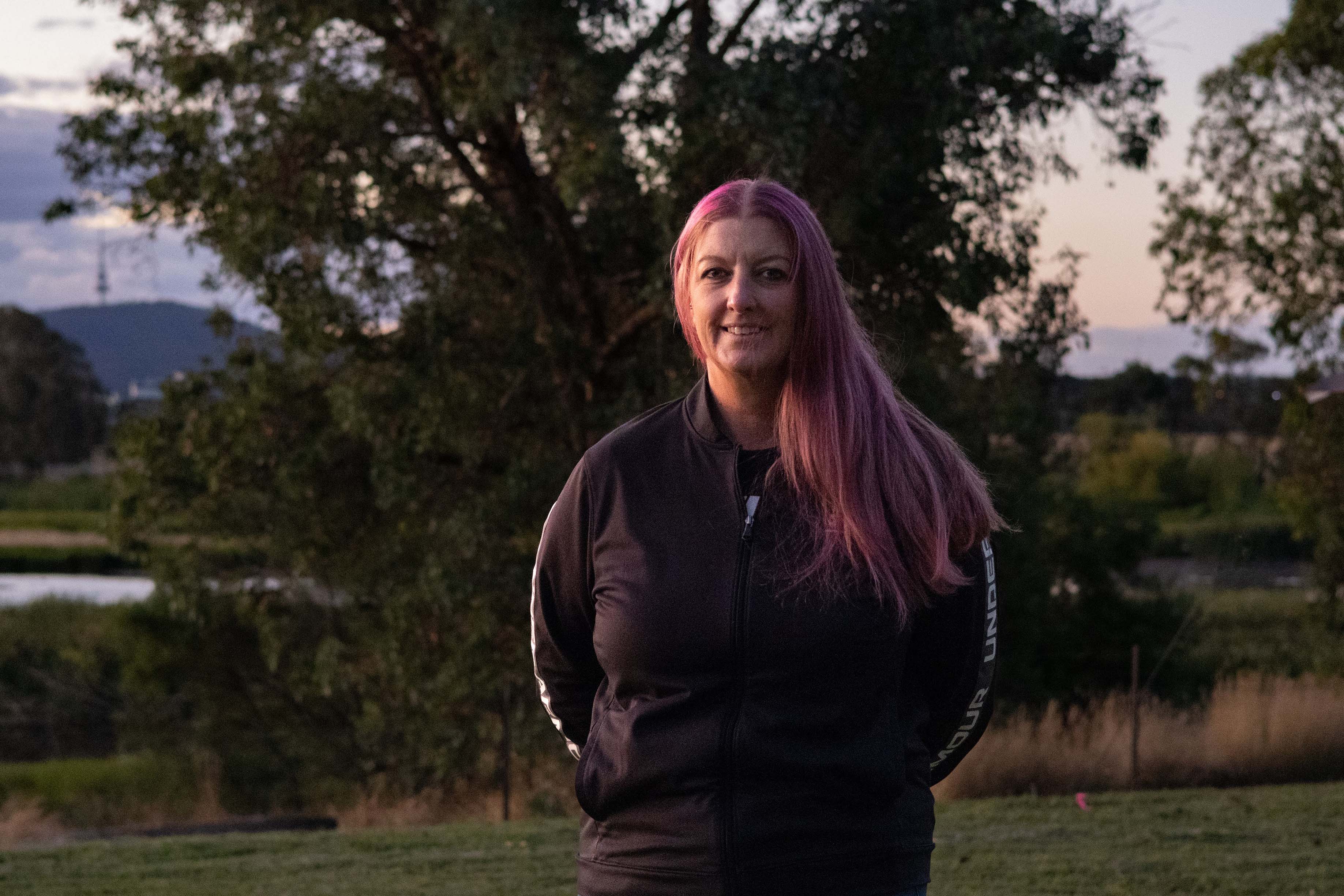 Lori Gould, PhD candidate with ANU Fenner School of Environment and Society, and Federation University at the Jerrabomberra Wetlands, Canberra. Photo: Olivia Congdon/ANU. Portrait of a woman outdoors
