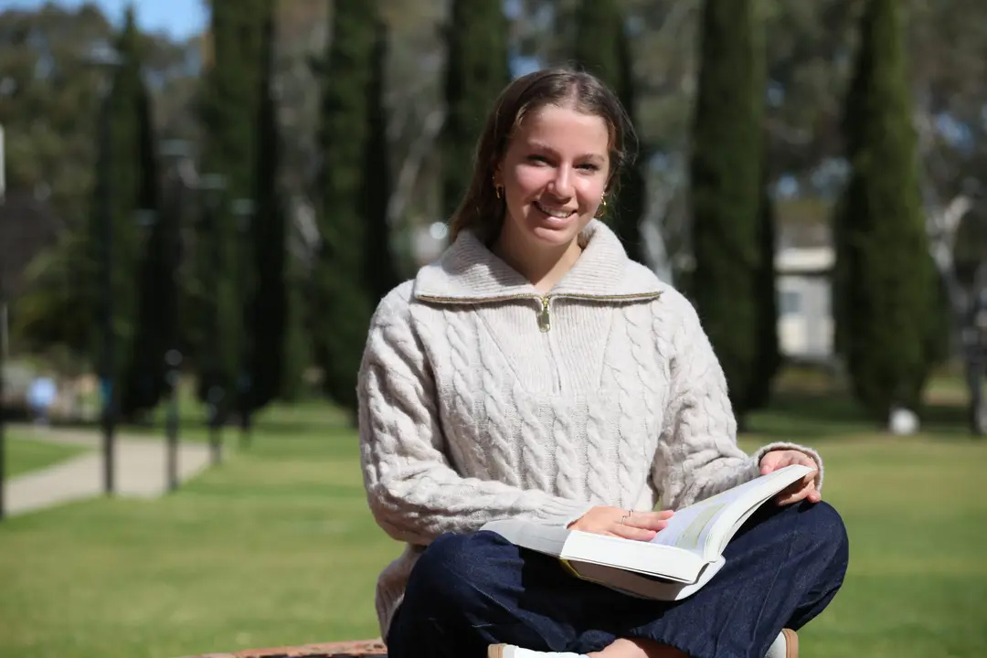 Mikayla Helms. Photo: Coco Liu/ANU Student outside