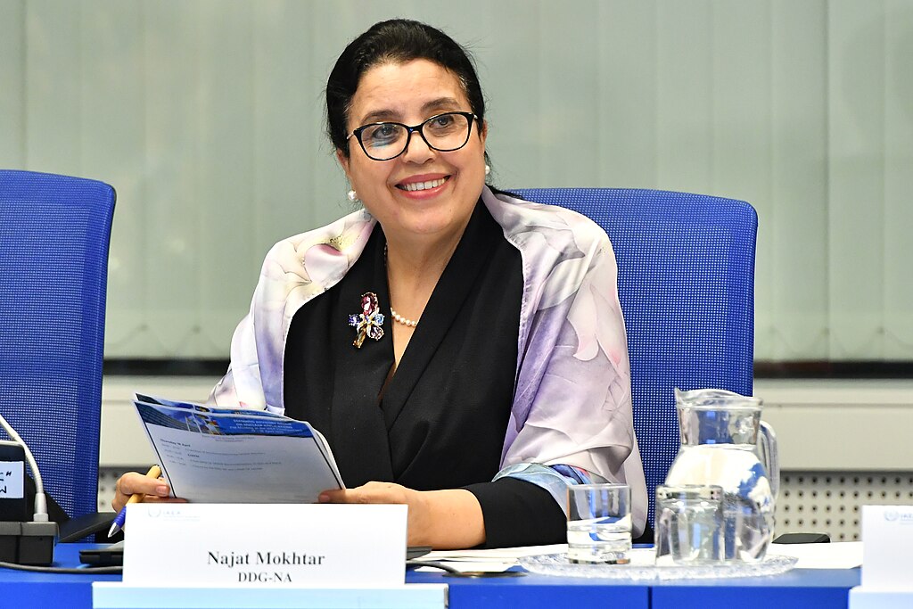 Najat Mokhtar, IAEA Deputy Director General and Head of the Department of Nuclear Sciences and Applications at the opening of the 21st Meeting of the Standing Advisory Group on Nuclear Applications. Photo: Dean Calma / IAEA. Najat Mokhtar
