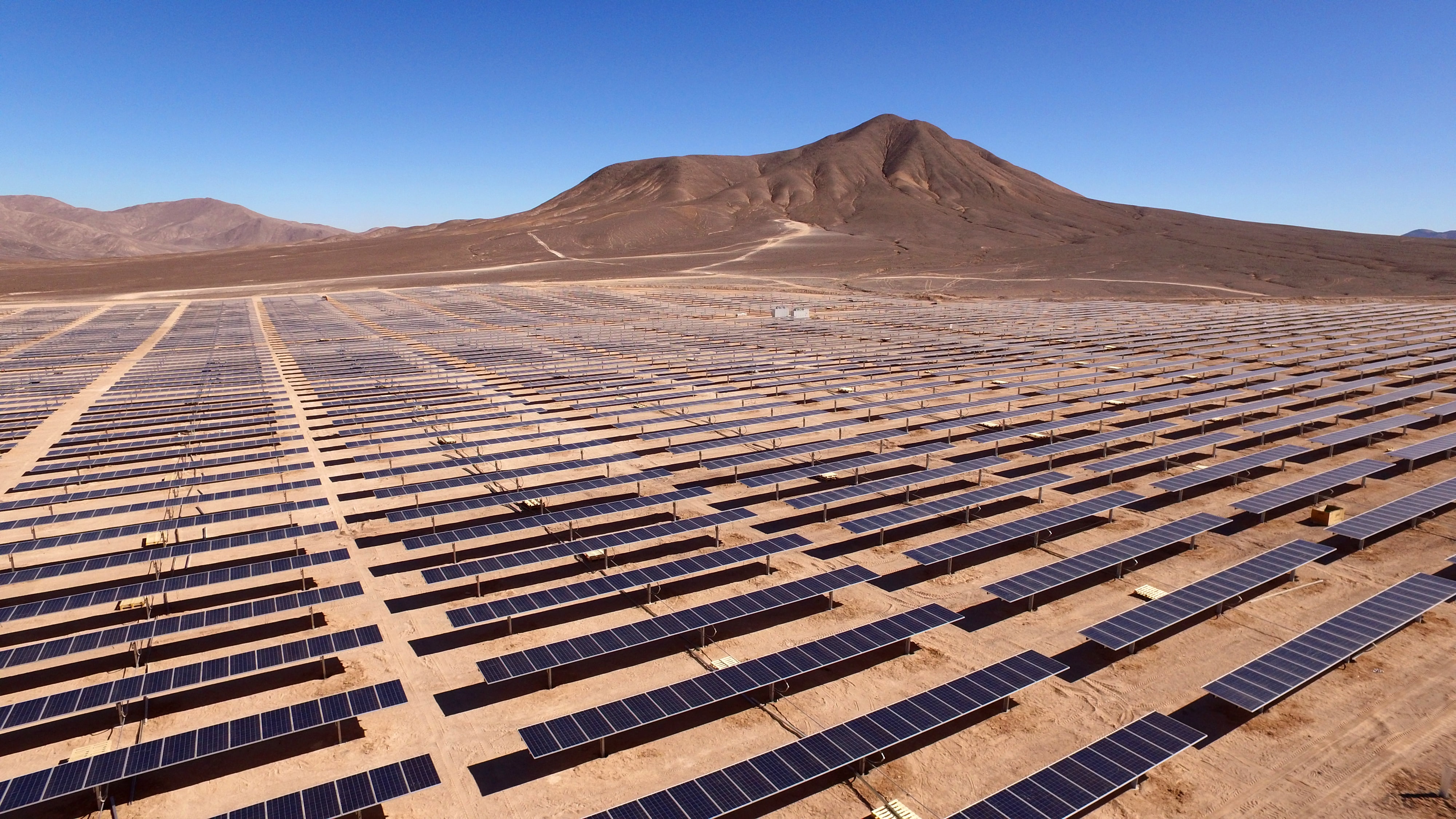 Solar panels in desert