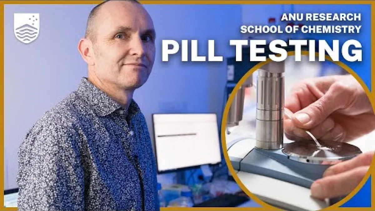 Preview image for the video "Behind the chemistry of Australia's first fixed-site pill testing service".