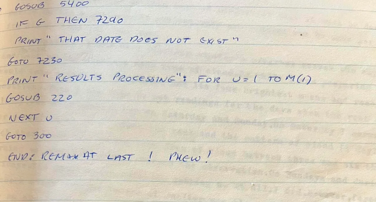 Hand-written code