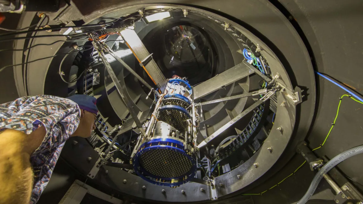 Inside the UK Schmidt Telescope at Siding Spring Observatory