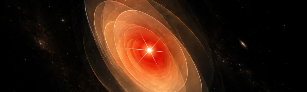 A bright, compact central source of light surrounded by a galaxy.