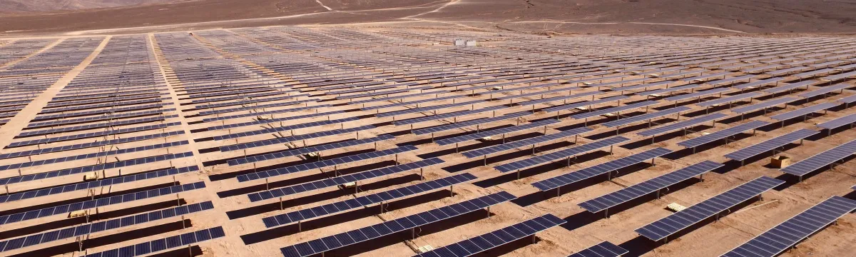 Solar panels in desert