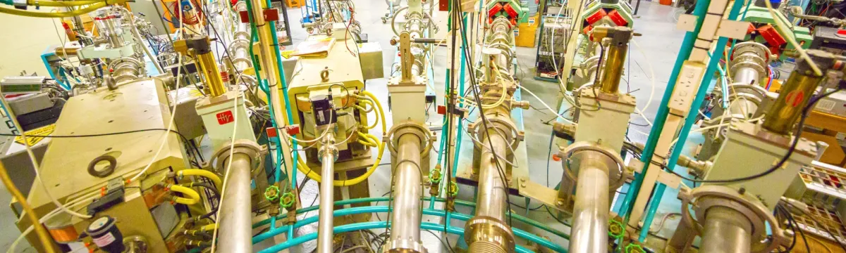 Pipes and wires in scientific equipment