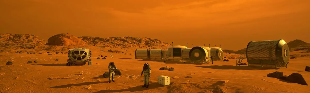 Artist impression of humans on Mars