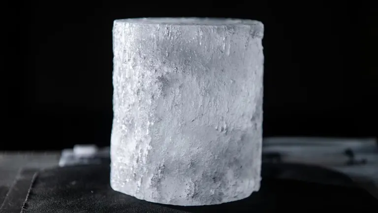 A block of ice from an ice core