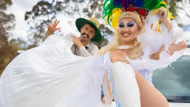 Scientist with drag queen