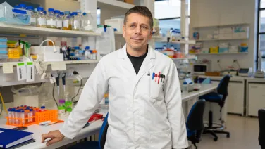 Associate Professor Tamás Fischer inside a research laboratory