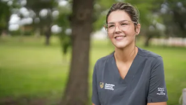Taylor Glover in a park in Goulburn.