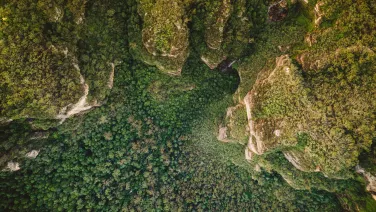 Blue mountains aerial shot