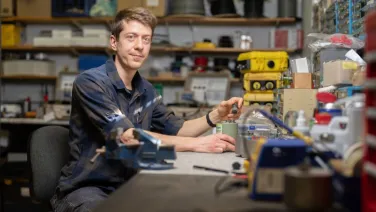 Dr Konstantinos Michailos in a geology workshop.