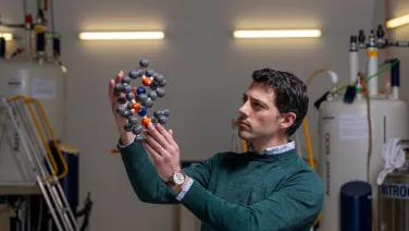 Man with a molecule