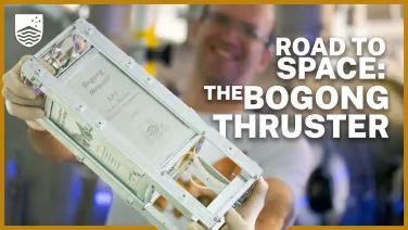 Video thumbnail with text reading: Road to space: The Bogong Thruster