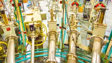 Pipes and wires in scientific equipment