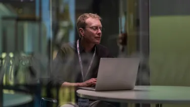 man at a laptop