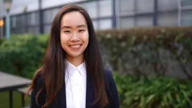 Marika Niihori outside on campus.