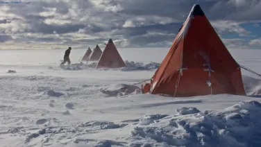 Tents pitched in Antarctica