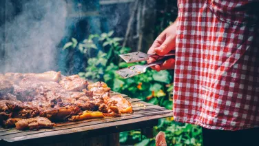 Person barbecuing