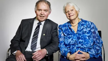 Two scientists seated